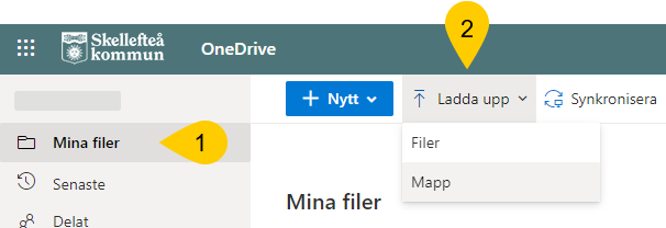 Ladda upp i OneDrive