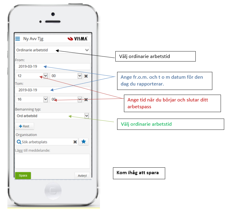 Visar hur man navigerar i P Mobile